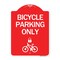 Signmission Bicycle Parking W/ Cycle and Lock, Red & White Aluminum Architectural Sign, 18" x 24", RW-1824-24321 A-DES-RW-1824-24321 - alternate 1